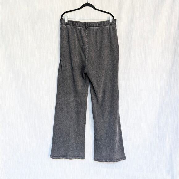 Z Supply Gray Hunter Knit Denim High-rise Wide Leg Pants, size XL - Picture 2 of 8